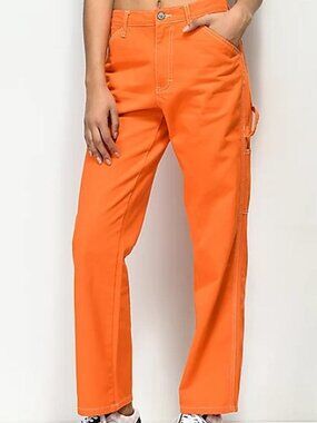 Dickies Juniors Carpenter Wide Leg High Rise Bright Colored Denim Jeans Pants 7